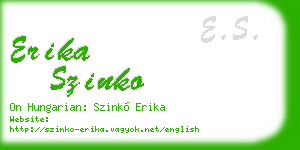 erika szinko business card